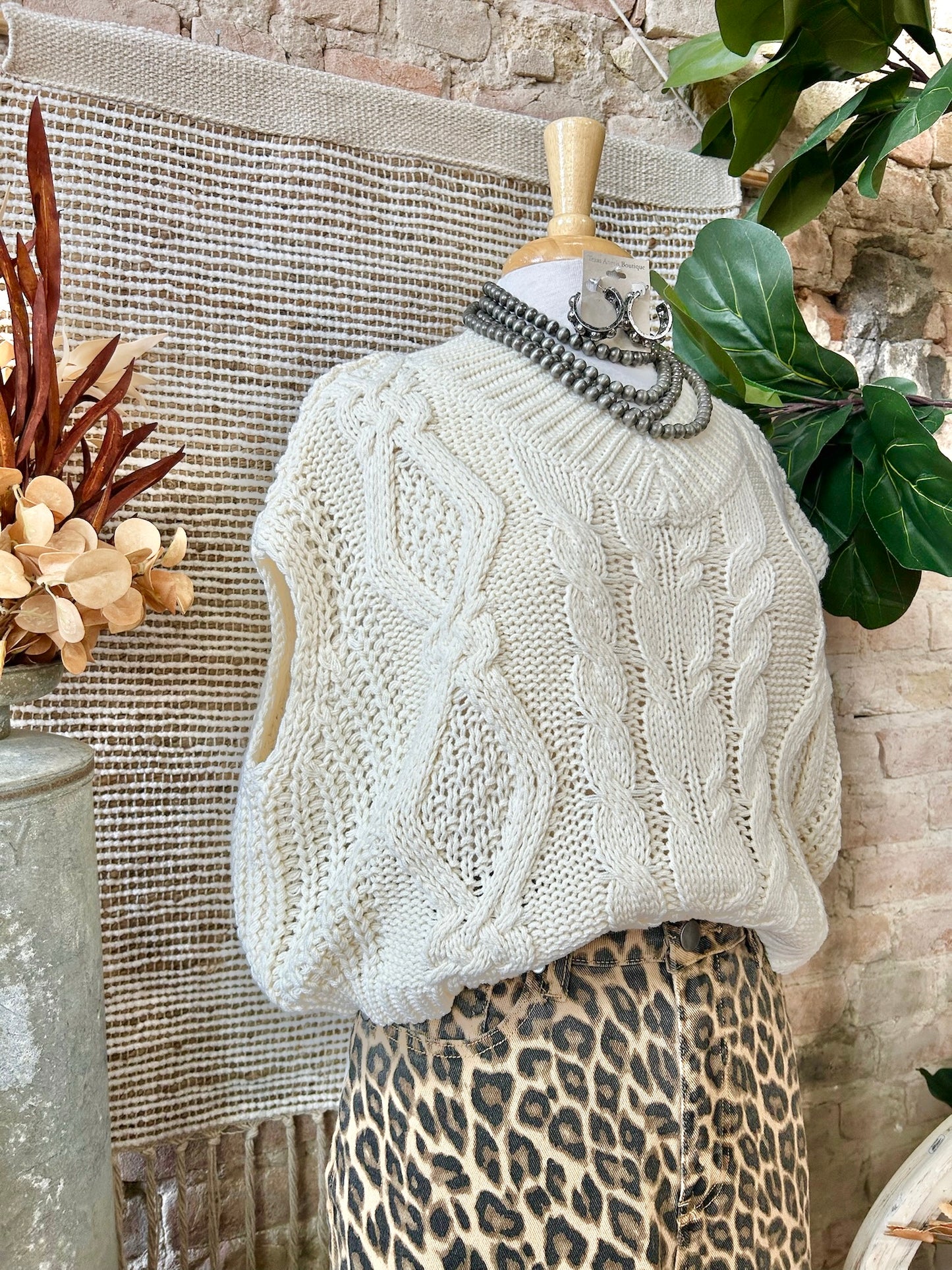 Consider It Done Cream Knit Sweater Top