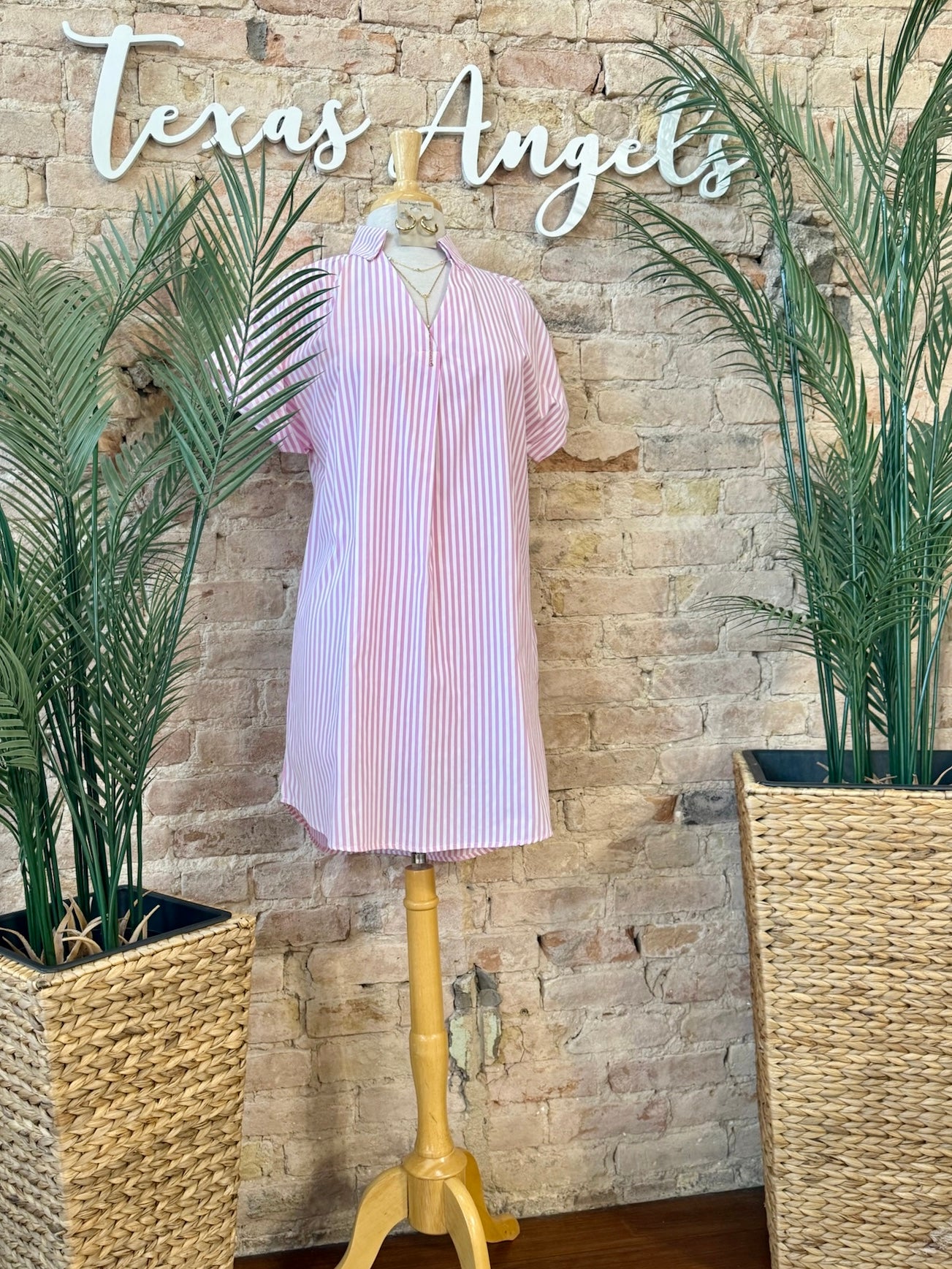 Sweetheart Pink Striped Dress