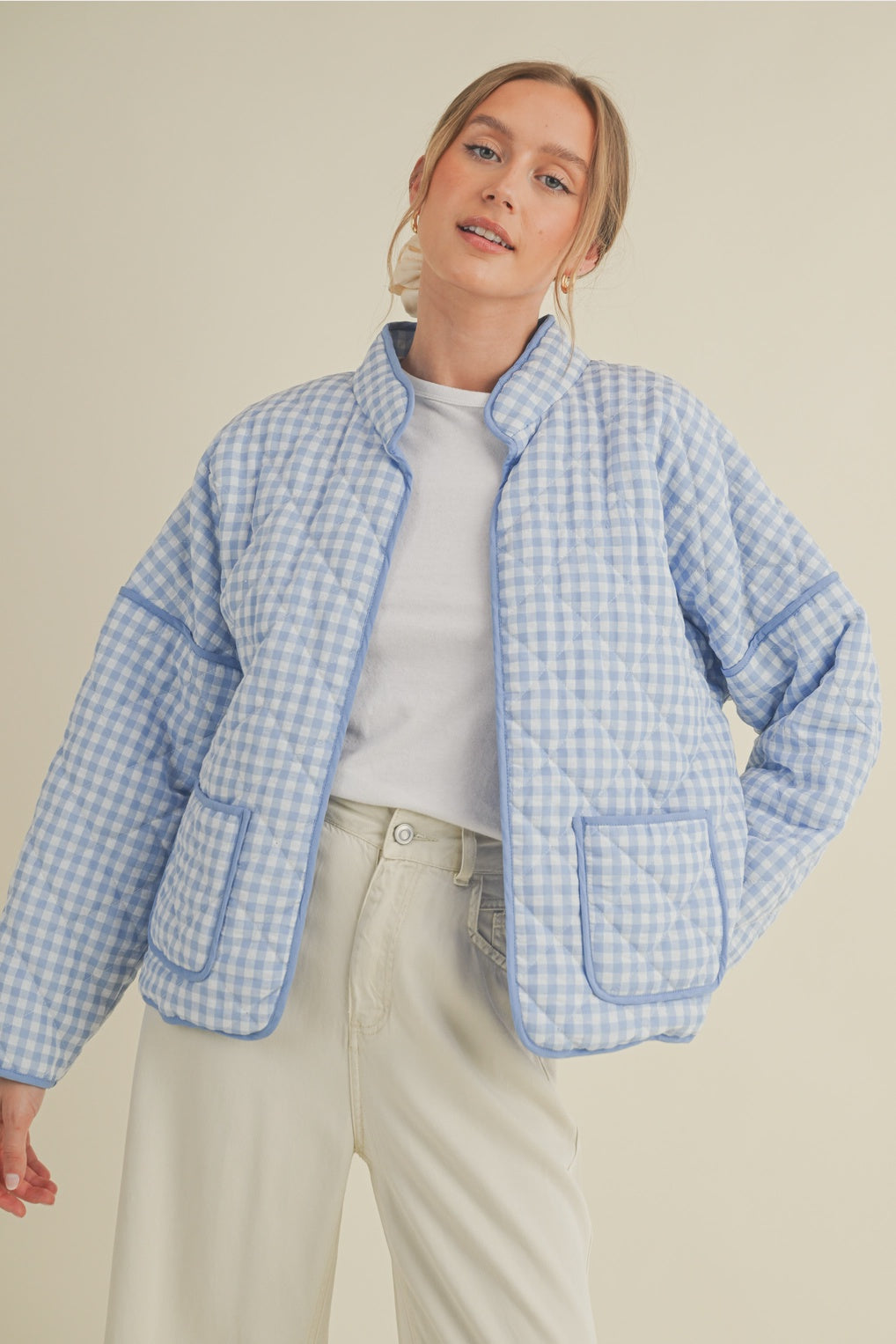 Don’t Question It Blue Plaid Quilted Jacket