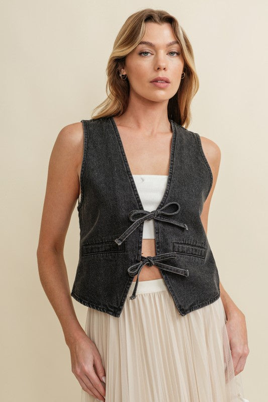 Don’t Be Jealous Black Denim Vest