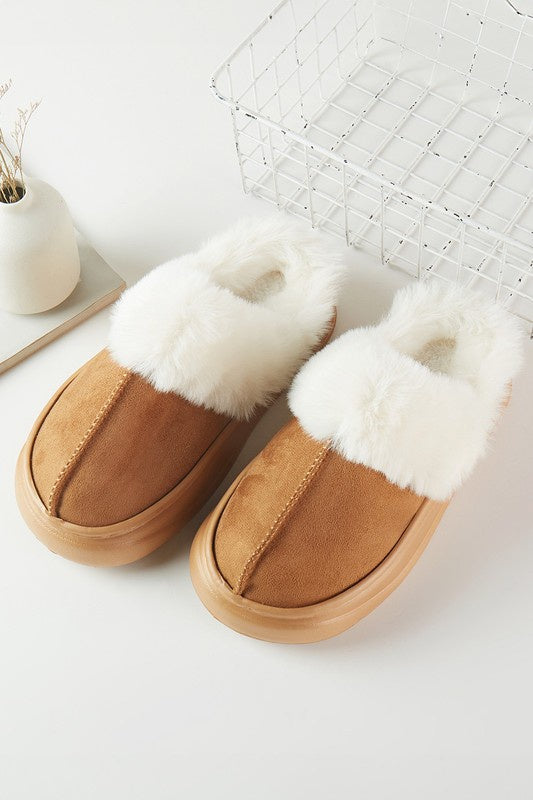 Cozy Girlie Tan House Slippers