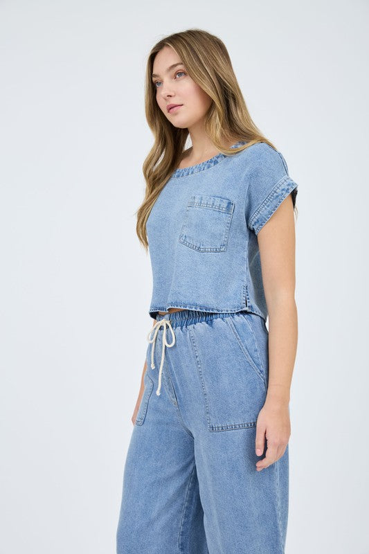 Champagne & Chambray Blouse