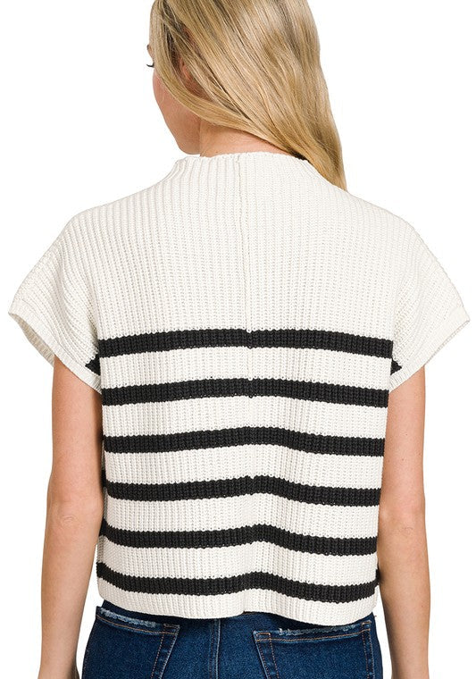 Promises Worth Keeping Ivory Striped Knit Top