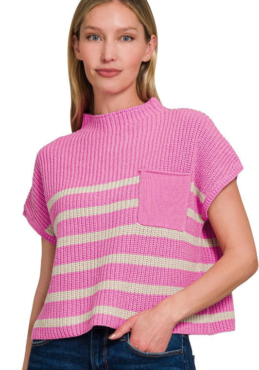 Promises Worth Keeping Pink Striped Knit Top