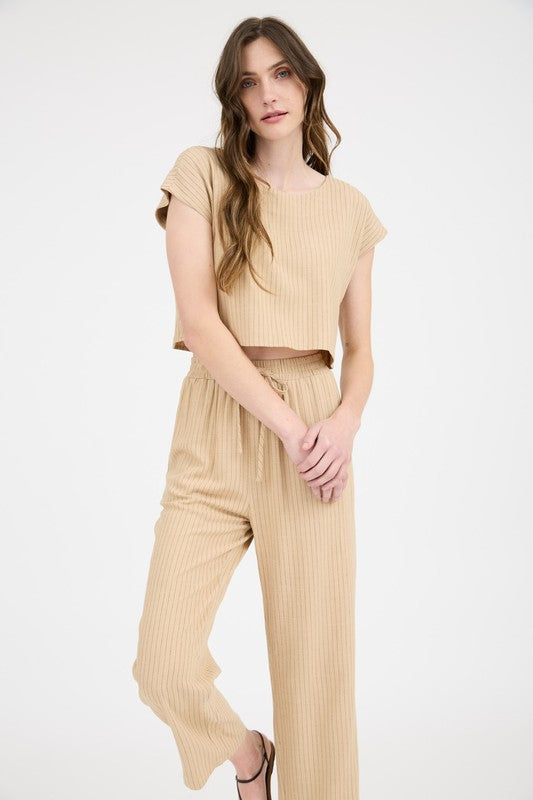 On Lake Time Tan Linen Top