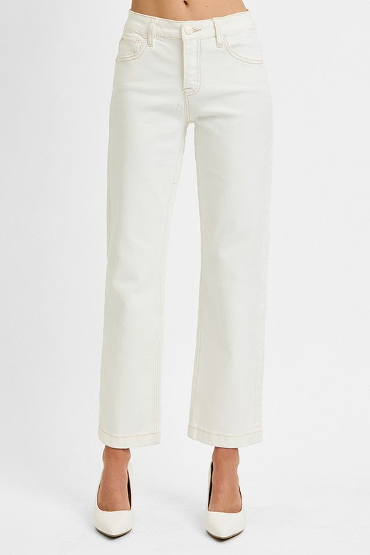 Spring Statement Of Mind Cream Straight Leg Risen Jeans