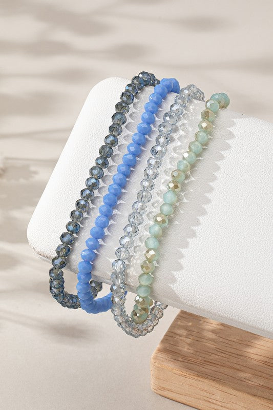 Blue Stretchable Bracelet Stack