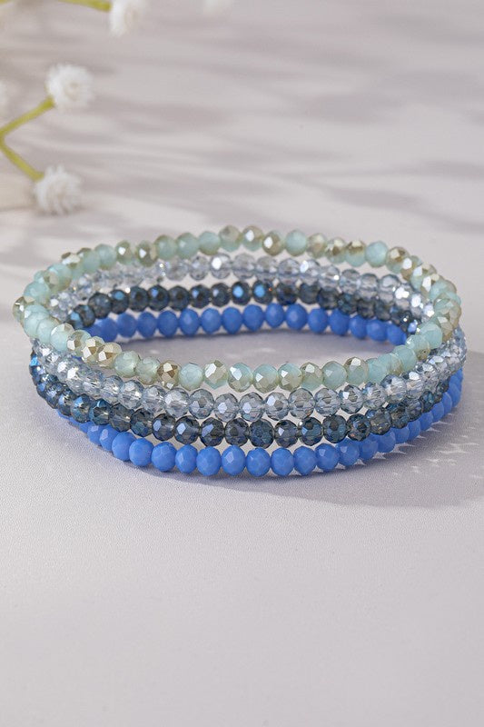 Blue Stretchable Bracelet Stack