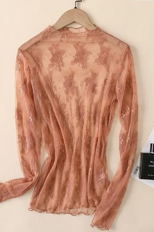 Lovely In Lace Rust Lace Top