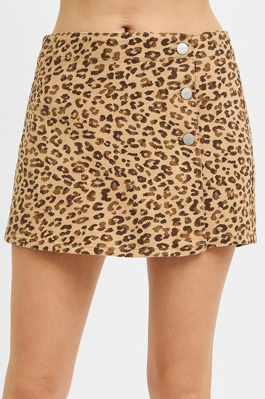 Will Love You Till The End Of Time Leopard Print Skort