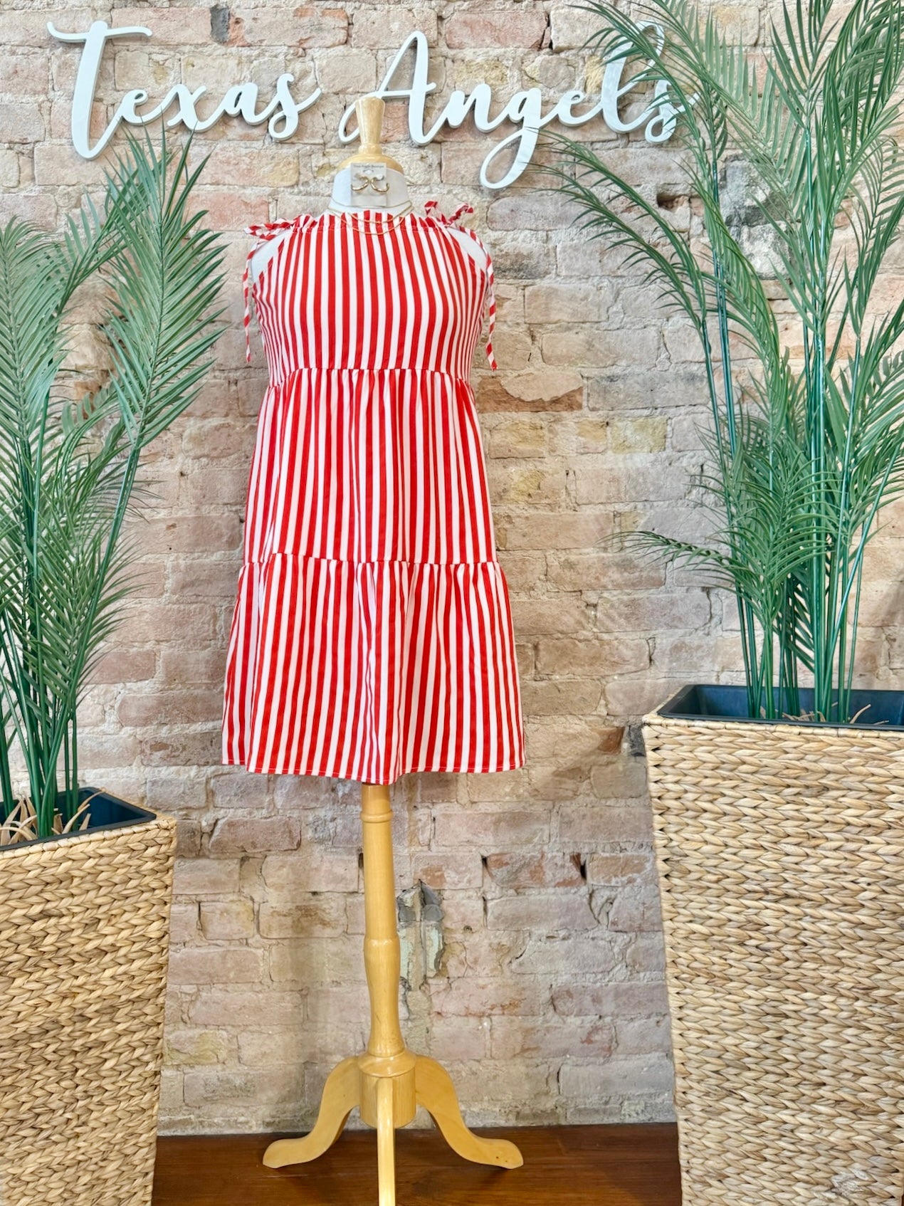 Summer Sunset Red Striped Dress
