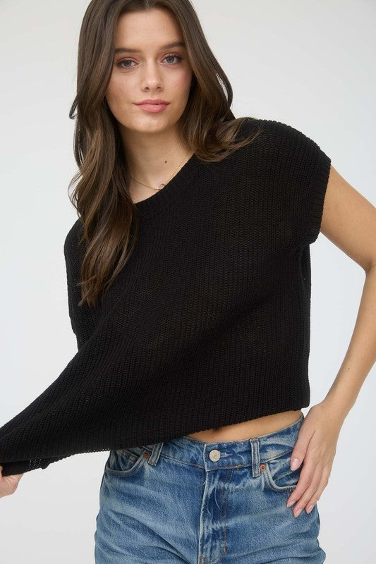 The Key To Happiness Black Knit Top