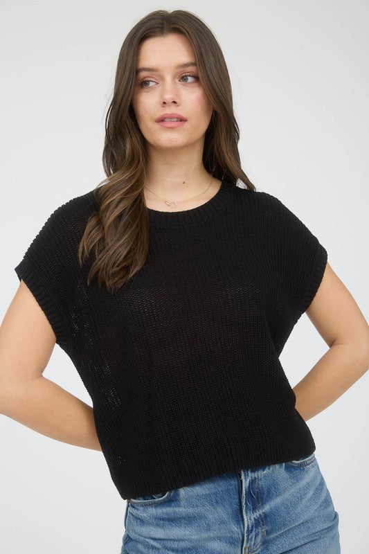 The Key To Happiness Black Knit Top