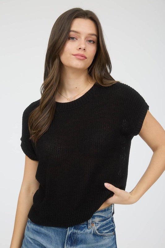 The Key To Happiness Black Knit Top