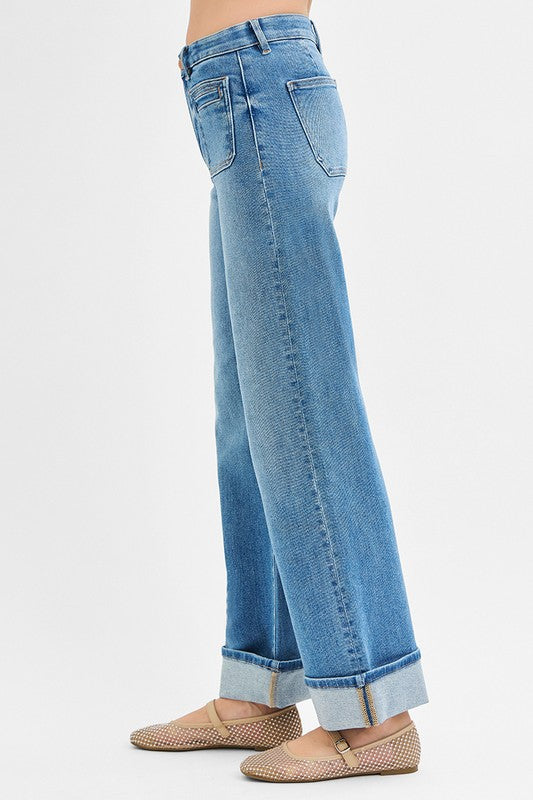 Way Back When Wide Leg Risen Jeans