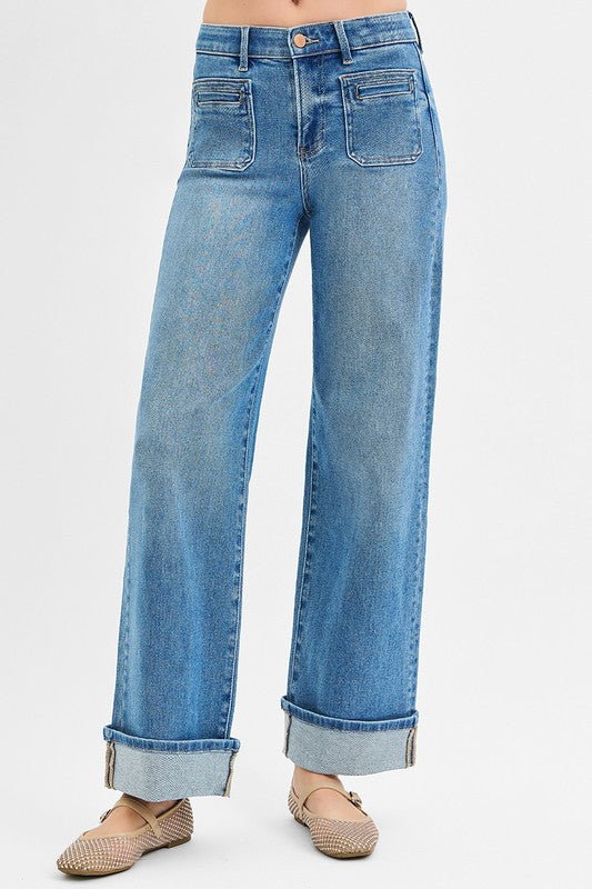Way Back When Wide Leg Risen Jeans