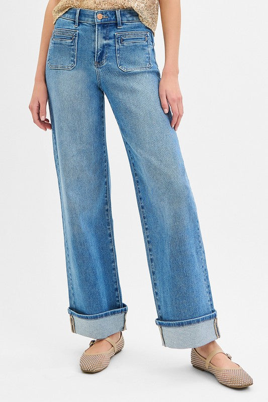 Way Back When Wide Leg Risen Jeans