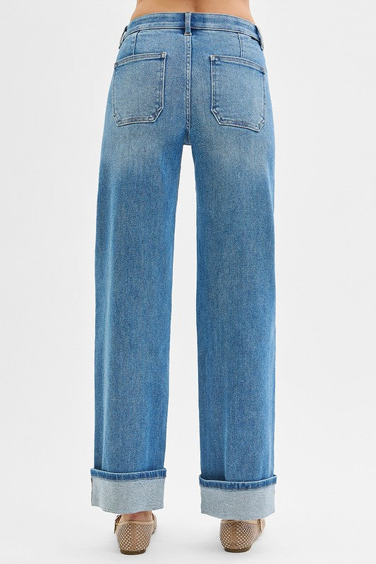 Way Back When Wide Leg Risen Jeans