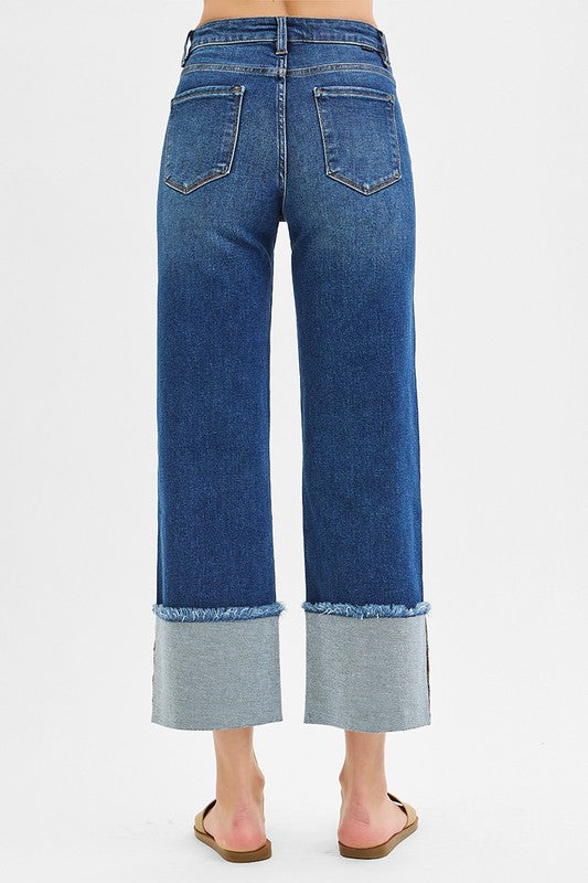 Counting On You Cropped Wide Leg Risen Jeans