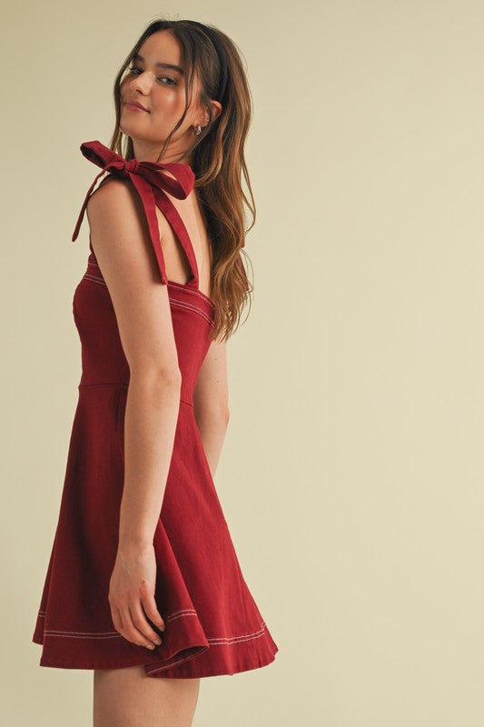 Gonna Be A Lil Late Burgundy Dress