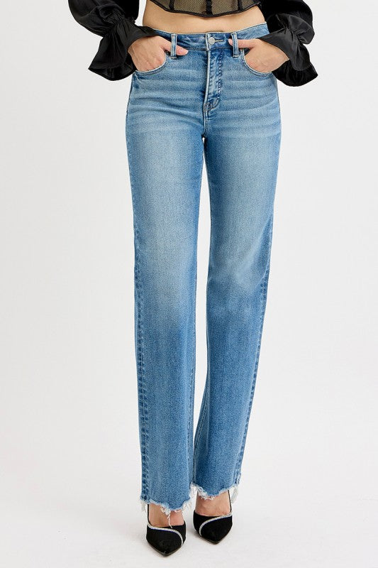 Words Of Wisdom Wide Leg Risen Jeans