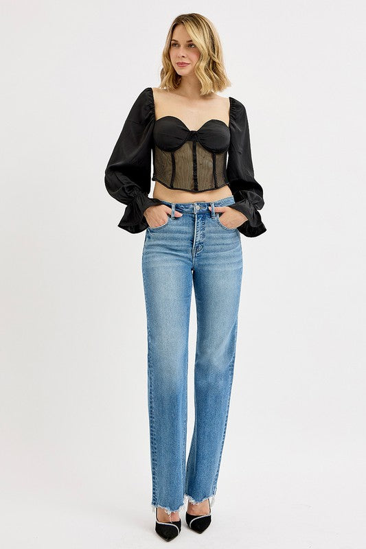 Words Of Wisdom Wide Leg Risen Jeans