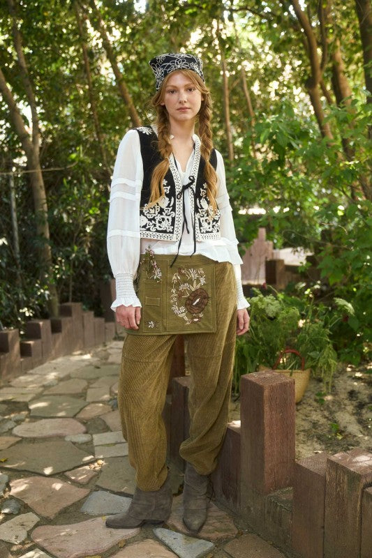 Easier Said Than Done Black Embroidered Vest