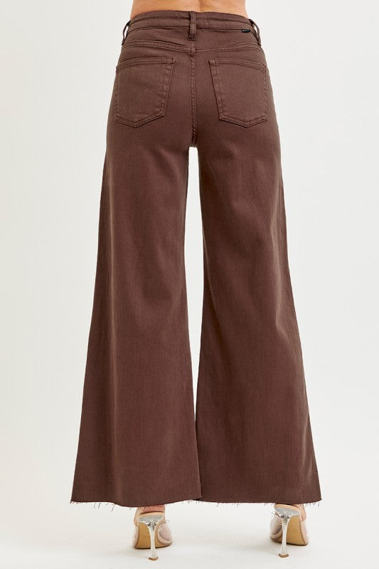 Brown Eyed Girl Brown Wide Leg Risen Jeans