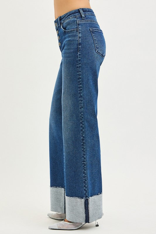 She’ll Leave You With A Smile Wide Leg Risen Jeans