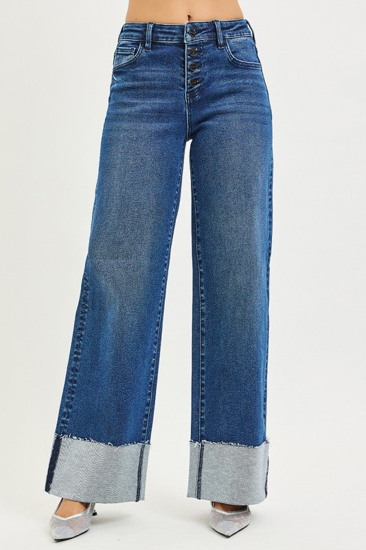 She’ll Leave You With A Smile Wide Leg Risen Jeans