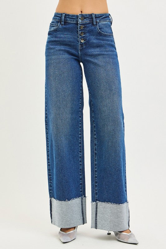 She’ll Leave You With A Smile Wide Leg Risen Jeans