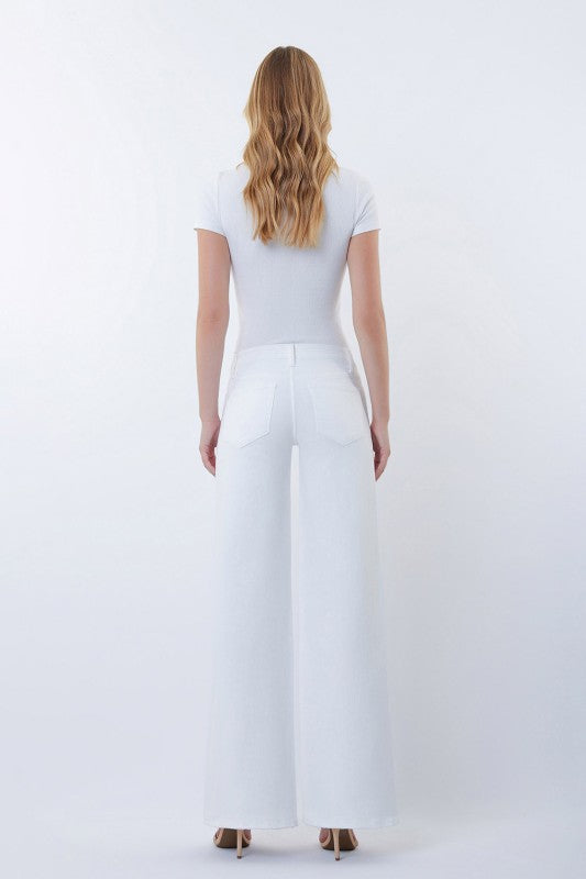 Worthwhile White Wide Leg Vervet By Flying Monkey Jeans