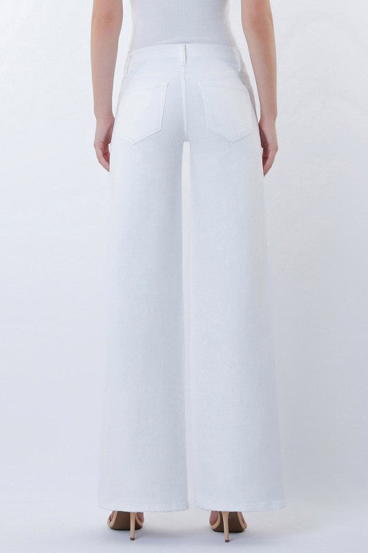 Worthwhile White Wide Leg Vervet By Flying Monkey Jeans