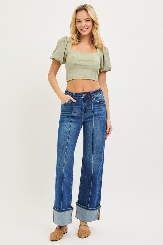 Wishing You The Best Wide Leg Risen Jeans
