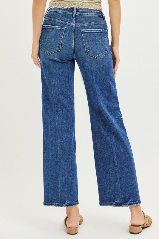 A Dream Come True Dark Wash Straight Leg Risen Jeans