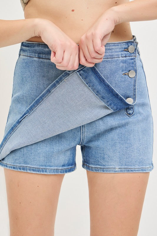 Dim The Lights Denim Risen Skort