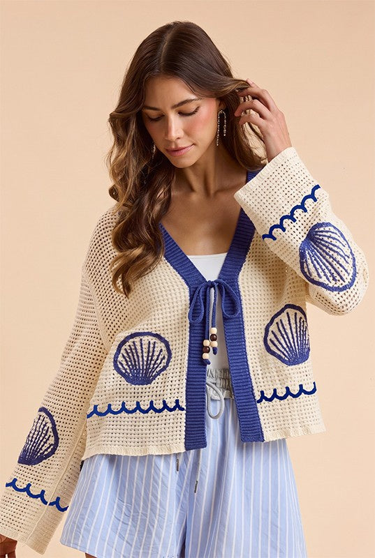 Sea Ya Later Shell Knit Cardigan