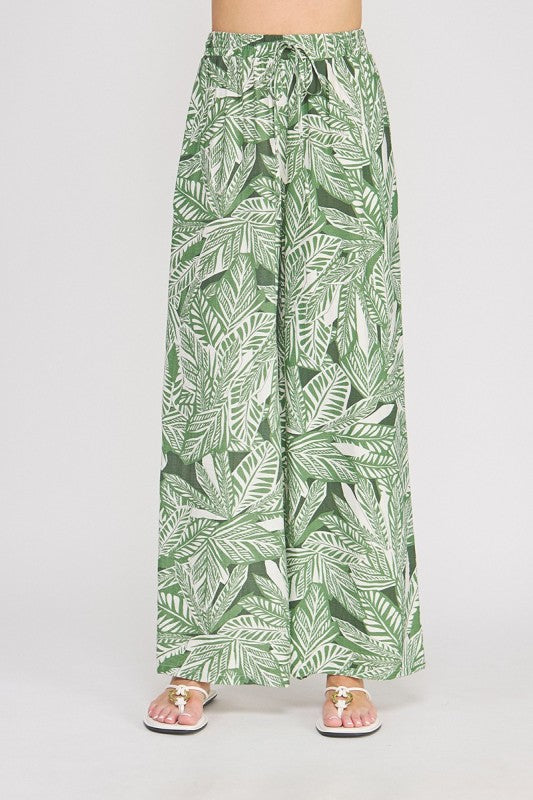 Paradise State Of Mind Palm Tree Printed Pants