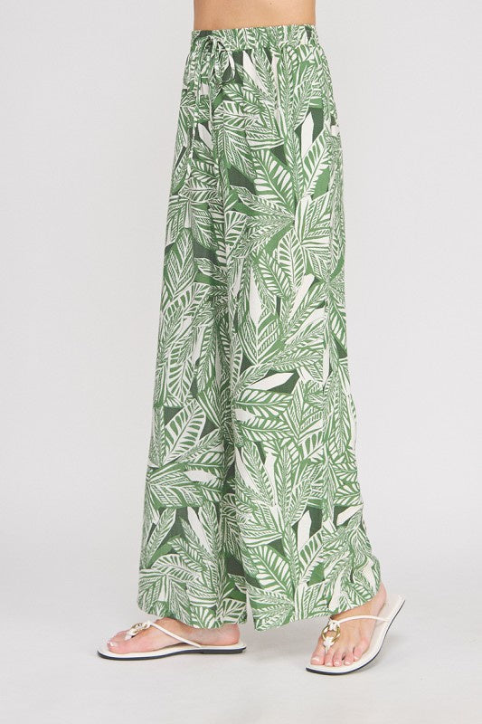 Paradise State Of Mind Palm Tree Printed Pants