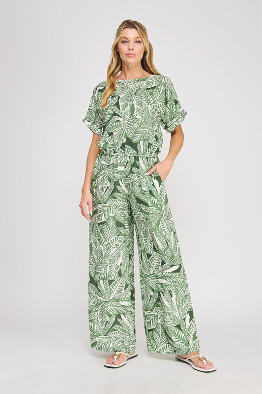 Outskirts Of Paradise Palm Tree Printed Blouse