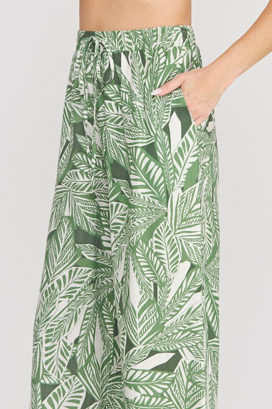 Paradise State Of Mind Palm Tree Printed Pants