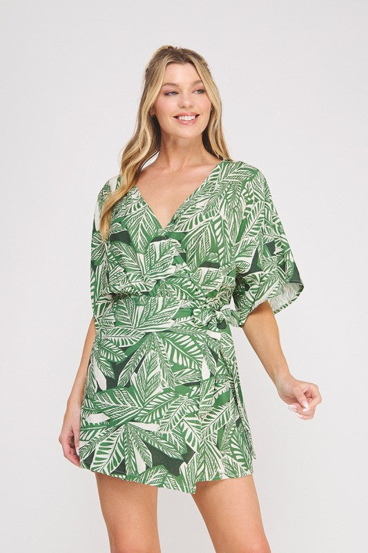 Find Me In Paradise Palm Tree Printed Romper