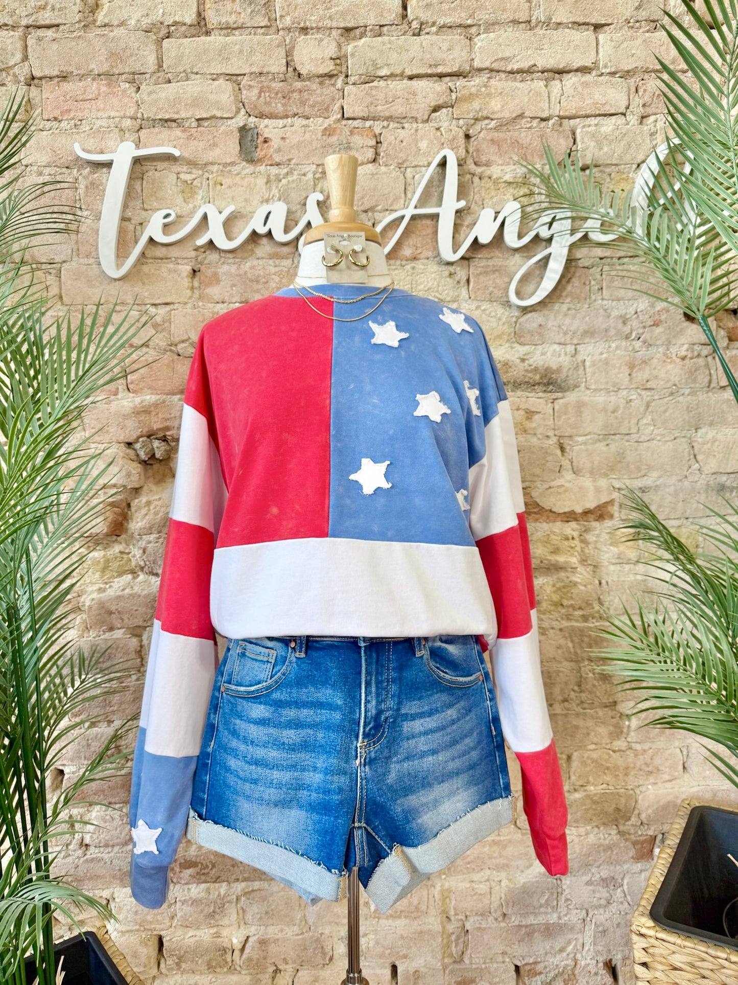 Proud American Girlie Flag Top