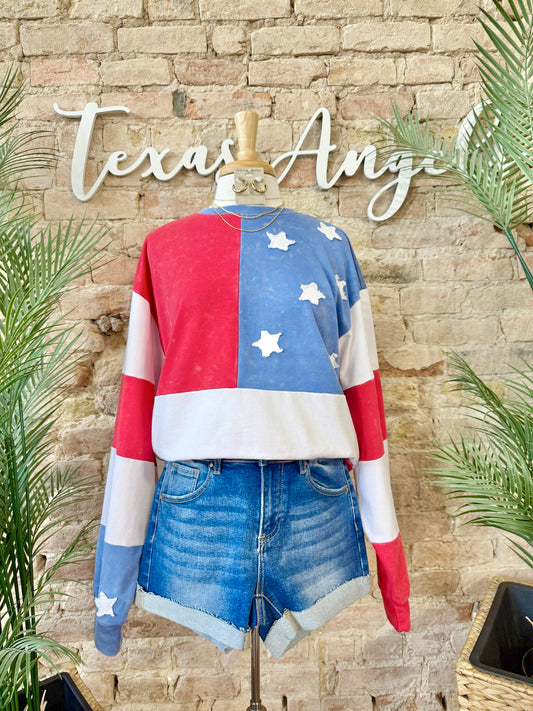 Proud American Girlie Flag Top