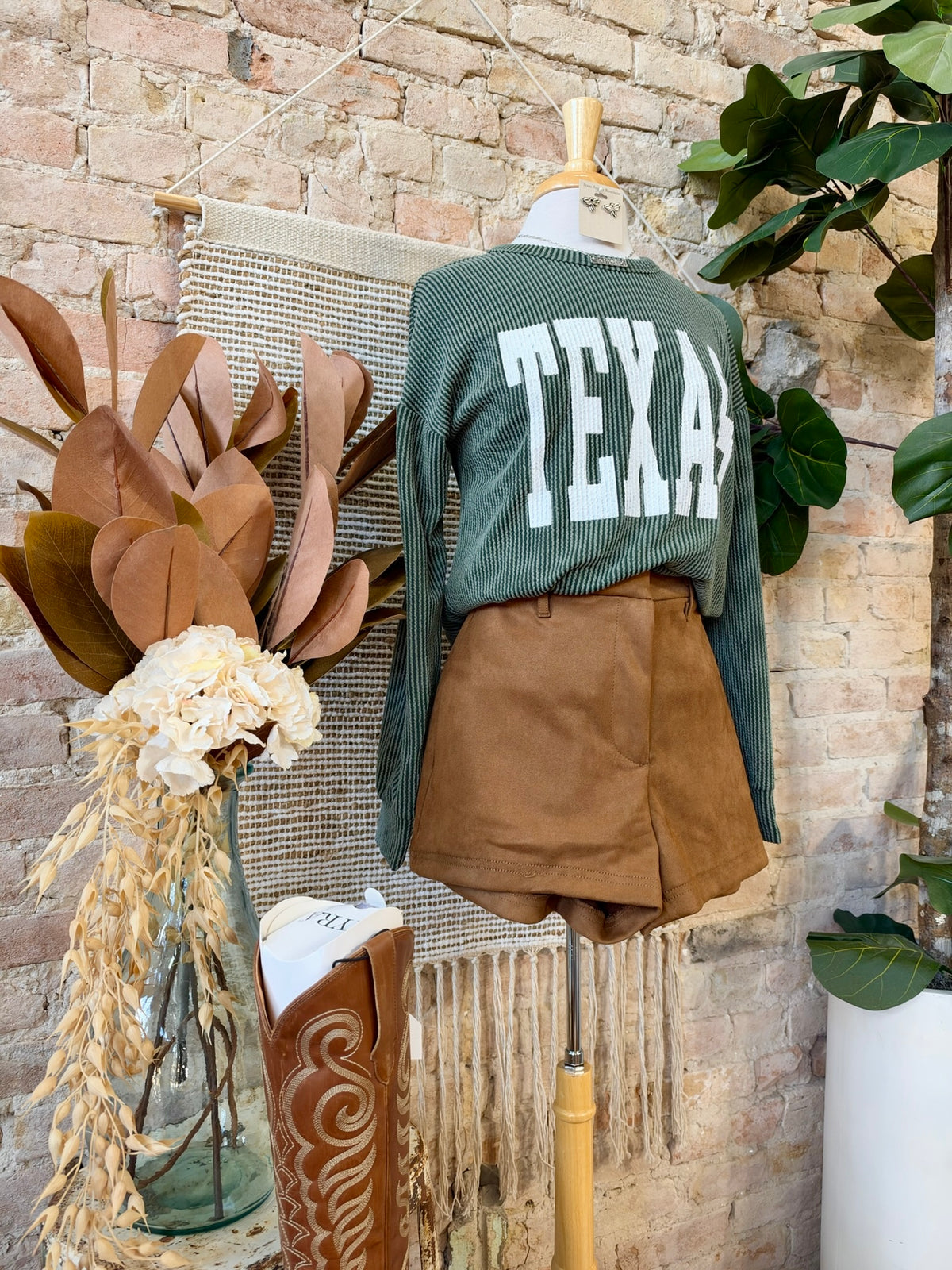 Texas On My Mind Olive Sweatshirt