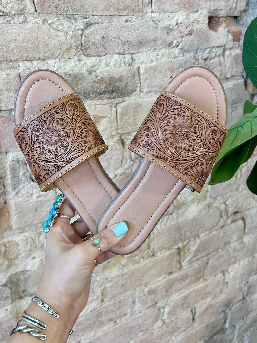 MYRA Tooled Leather Sandals