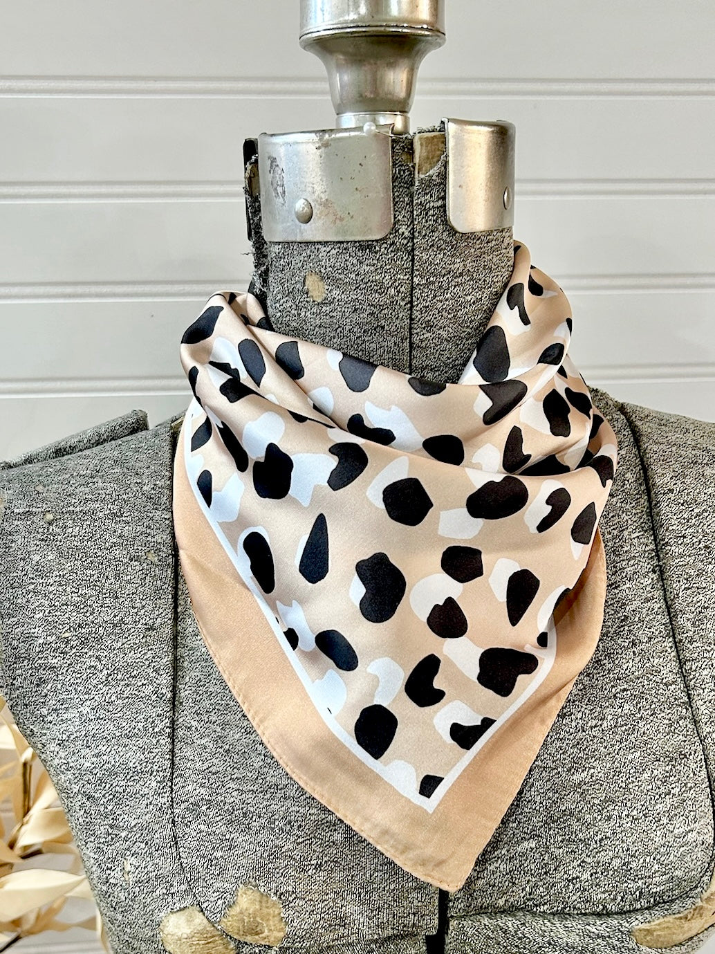 Leopard Print Satin Wild Rag