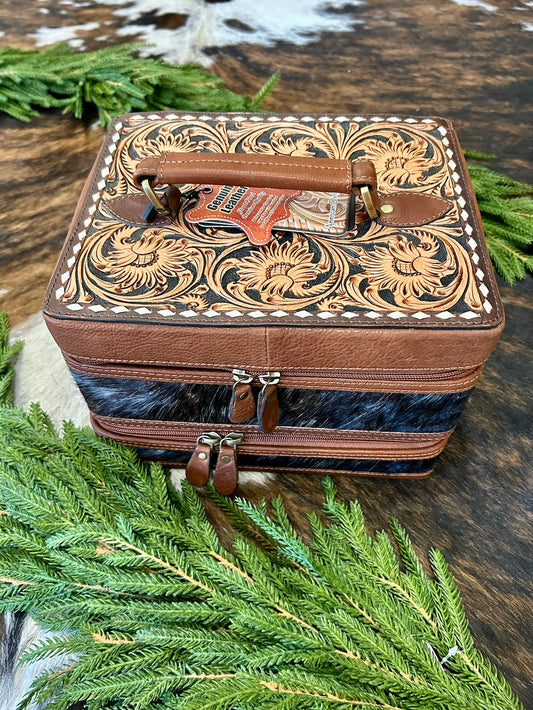 American Darling Tooled Leather Jewelry Box