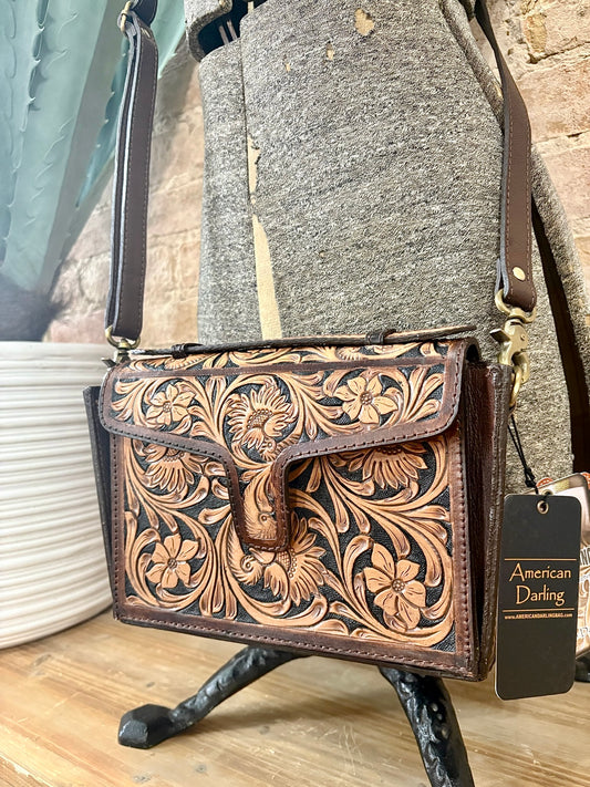 American Darling Tooled Leather Crossbody