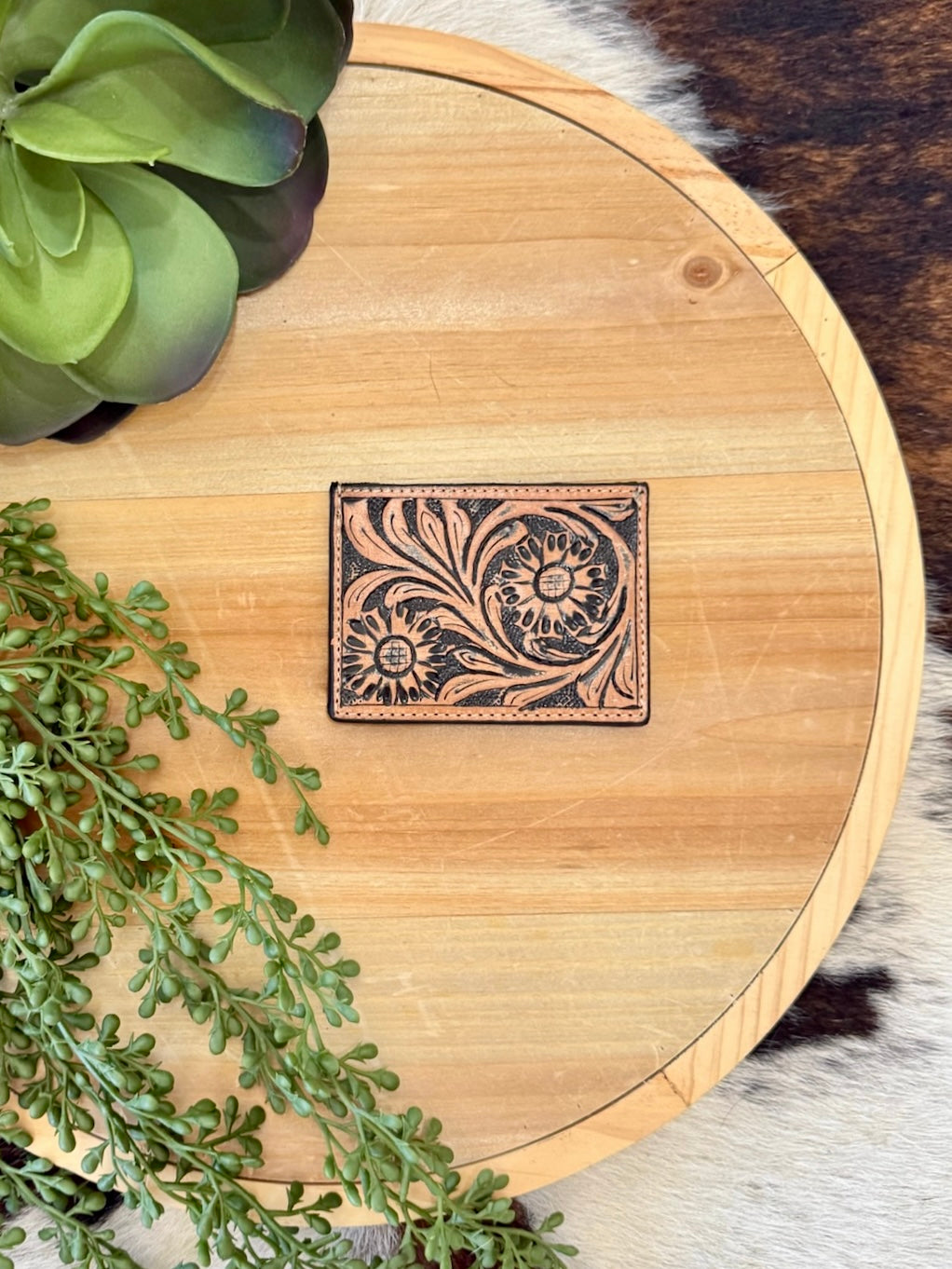 MYRA Tooled Leather Card Holder